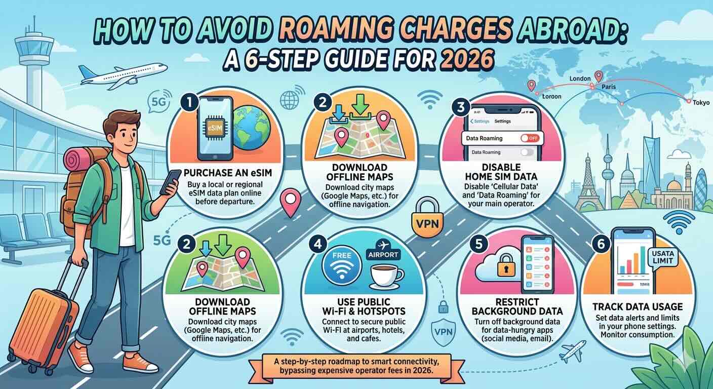 How to Avoid Roaming Charges Abroad (Step-by-Step Guide for 2026)